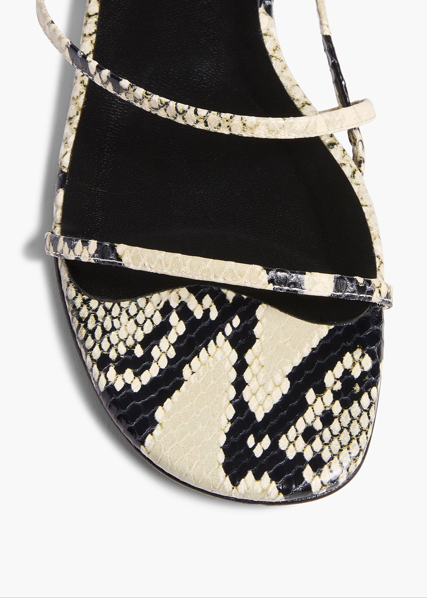 Loop Flat Sandal in Natural Python-Embossed Leather