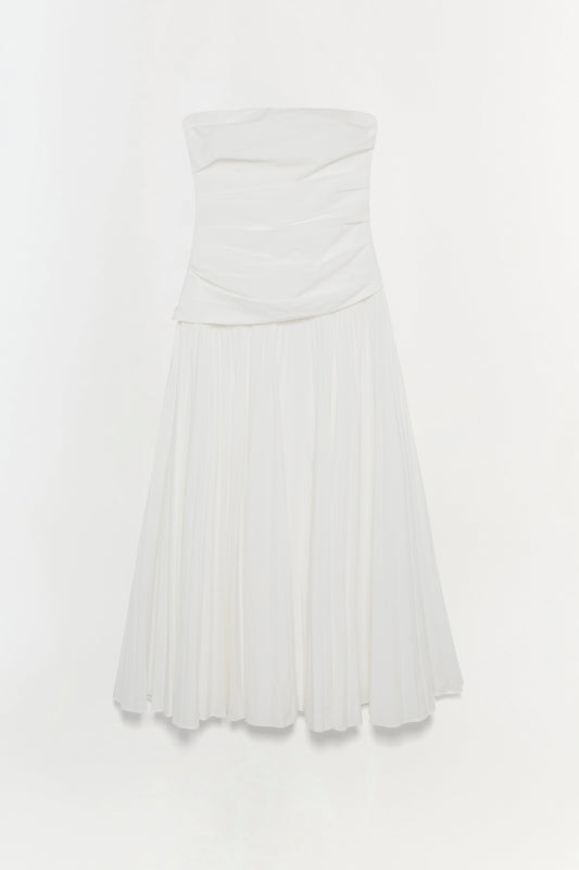 Arie Strapless Cotton Midi Dress
