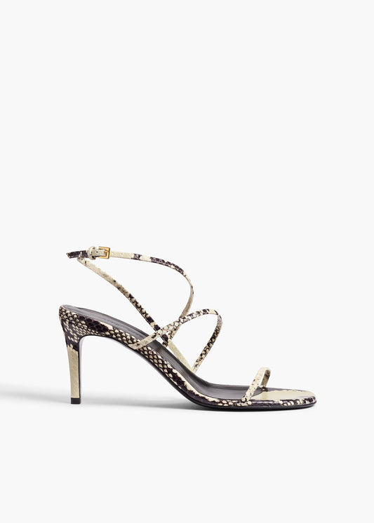 Loop Sandal in Natural Python-Embossed Leather