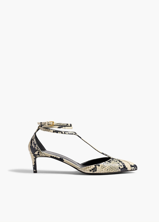 Mia Pump in Natural Python-Embossed Leather